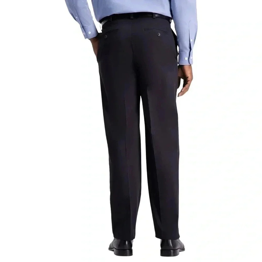 Haggar W2W Pro Stretch Cotton Pleated Relaxed Fit Mens Dress Pants Size 36Wx34L - Picture 2 of 12